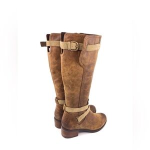 UGG Darcie Riding Boots Brown Distressed Leather Tall Boot